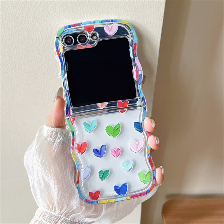 Cute Korean Rainbow Wavy Case for Galaxy Z Flip Series