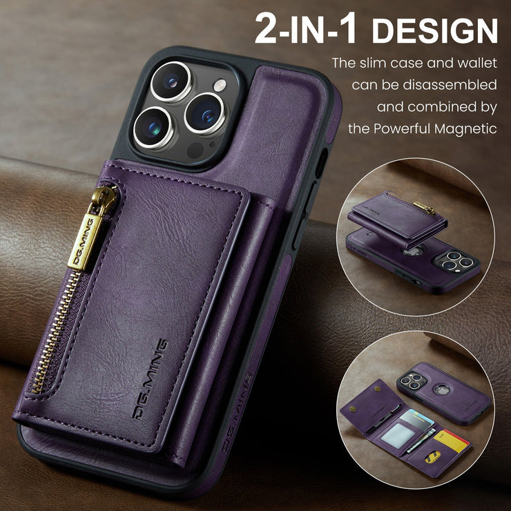 2 in 1 Retro Magnetic Wallet Case for iPhone