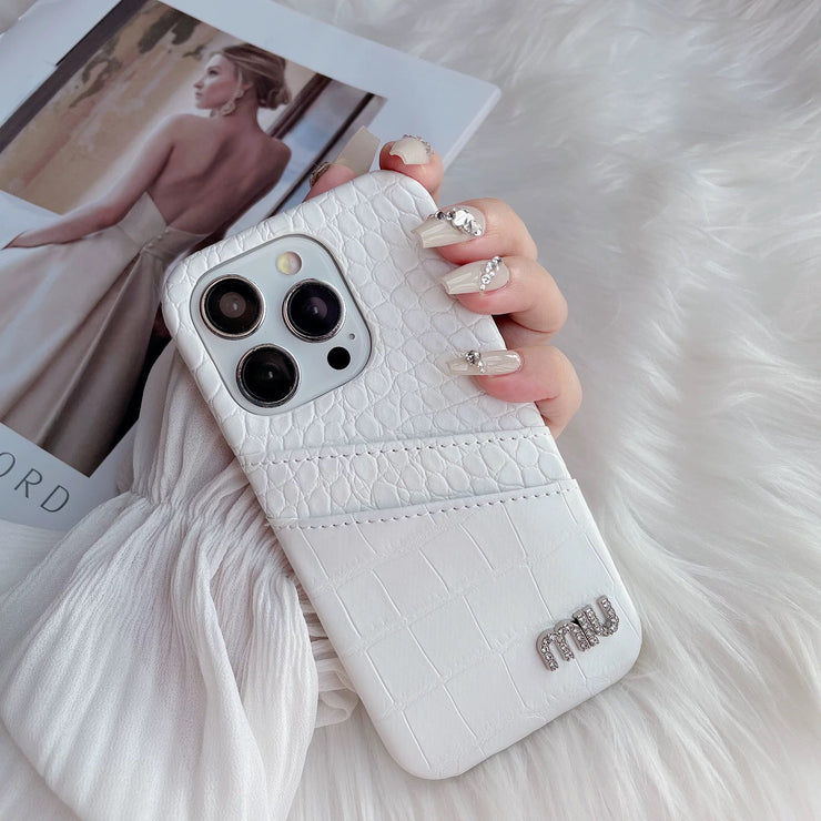 Timeless Elegance White Premium Leather Case