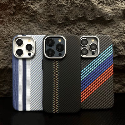 Carbon Fibre Relief Texture MagSafe Phone Case for iPhone