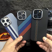 Carbon Fibre Relief Texture MagSafe Phone Case for iPhone