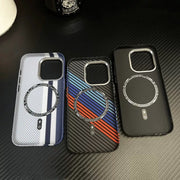 Carbon Fibre Relief Texture MagSafe Phone Case for iPhone