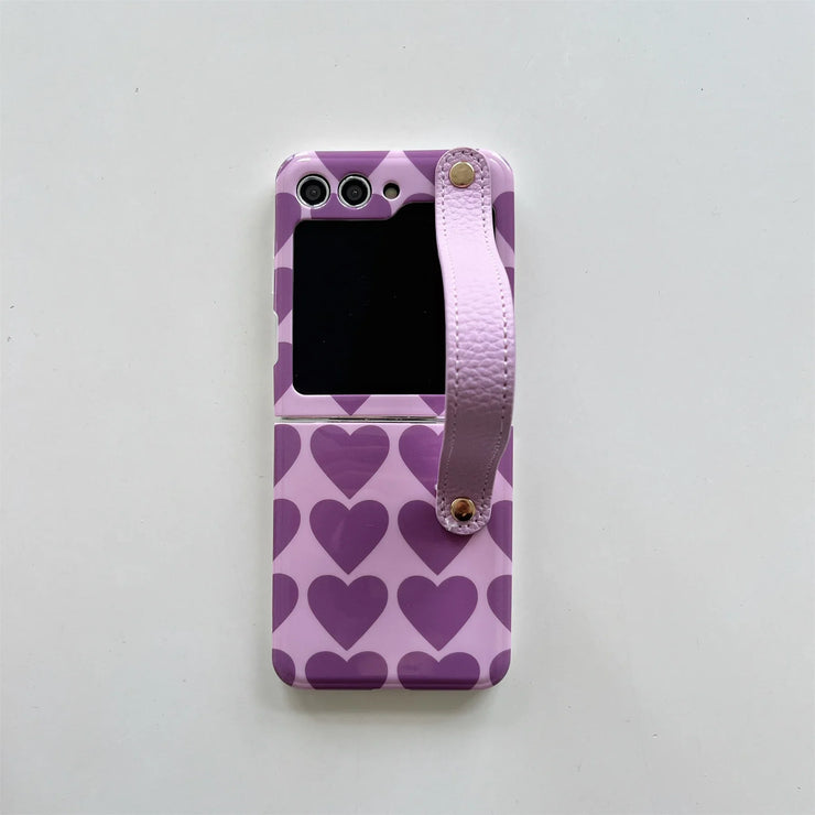 Korean Luxury Cute Love Heart Case For Galaxy Z Flip Series