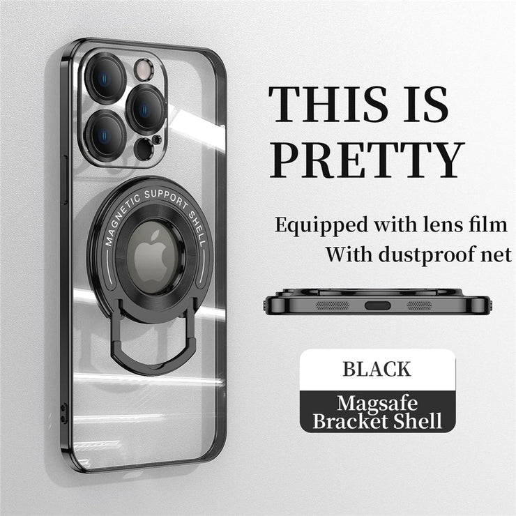 Magnetic Holder Plating Wireless Phone Case for iPhone