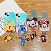 Cute Cartoon Phone Case for iPhone With Keychain