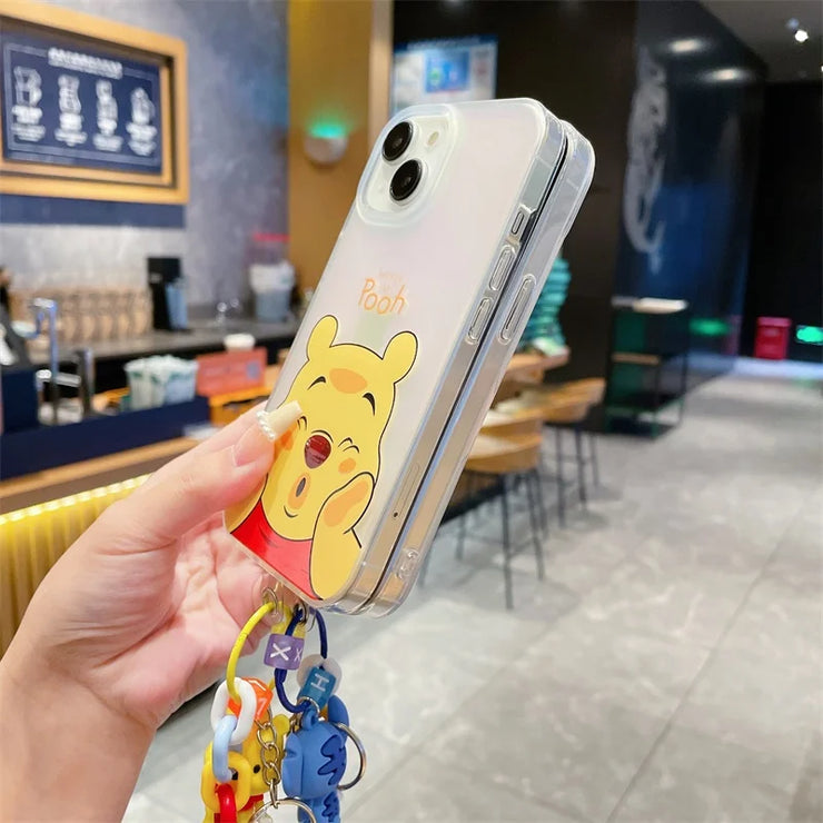 Cute Cartoon Phone Case for iPhone With Keychain