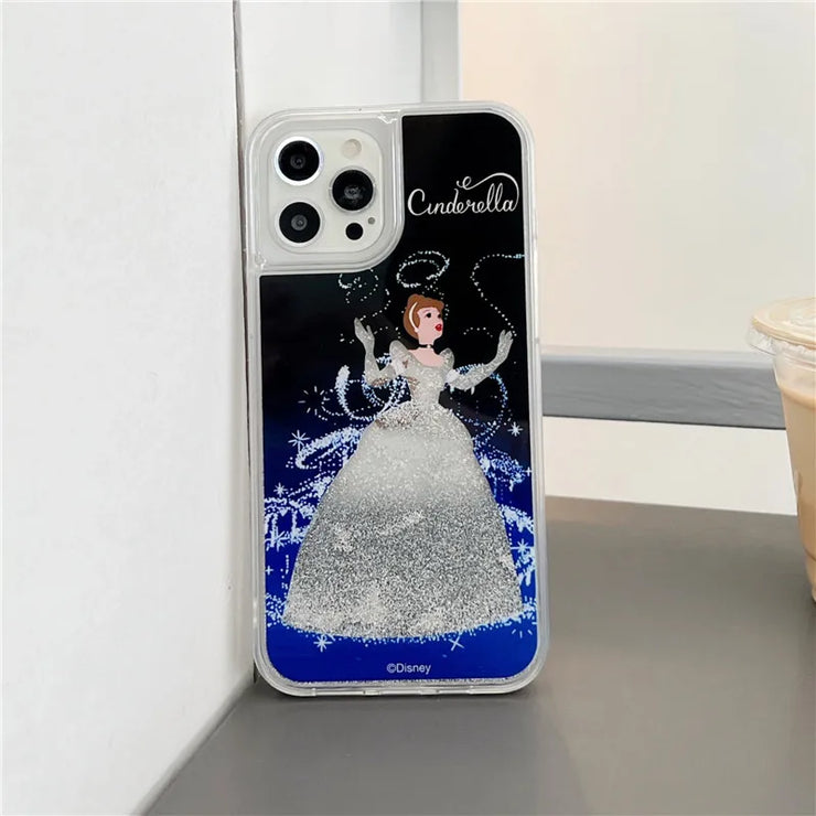 Luxury Disney Cinderella Liquid quicksand Phone Cover