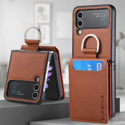 Luxury Leather Wallet Phone Case For Samsung Z Flip