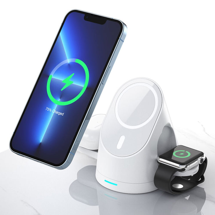 3 in 1 Wireless Chargers Stand For iPhone & Magnetic Charging Dock Station