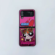 Cartoon Powerpuffs Girls with Bracelet Phone Case for Samsung Galaxy Z Flip Case