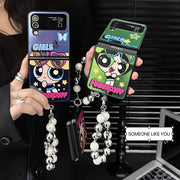 Cartoon Powerpuffs Girls with Bracelet Phone Case for Samsung Galaxy Z Flip Case