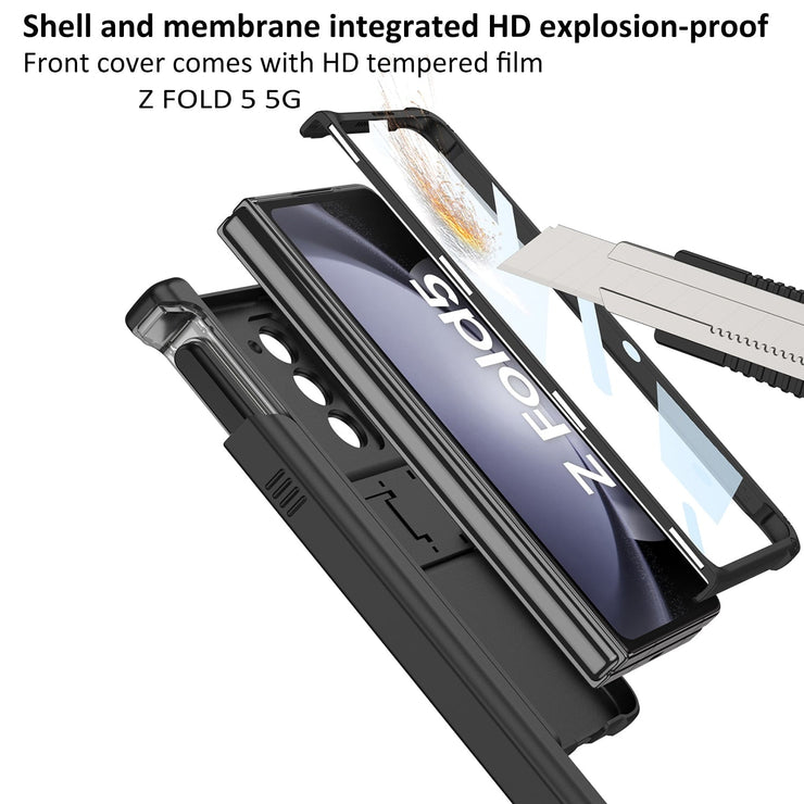 Magnetic Hinge Case Slide Pen Holder For Samsung Galaxy Z Fold 5