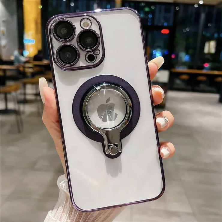 Luxury Clear 360° Rotating Stand Case For iPhone iPhone Series