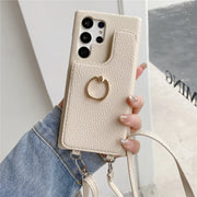 Leather Wallet Ring Holder Case For Samsung Galaxy Series