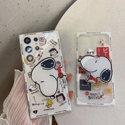 Cartoon Snoopies with Bracket Lanyard Phone Case for Samsung Galaxy