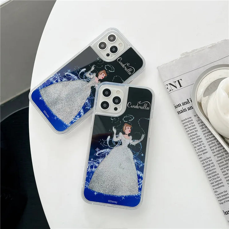 Luxury Disney Cinderella Liquid quicksand Phone Cover