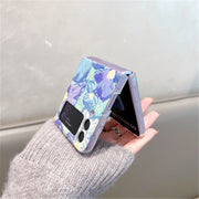 Korean Oil Painting Flowers Case  Strap for Samsung Galaxy Z Flip 3 & 4