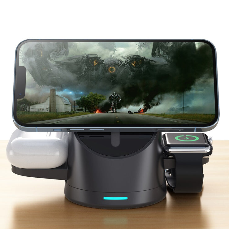 3 in 1 Wireless Chargers Stand For iPhone & Magnetic Charging Dock Station