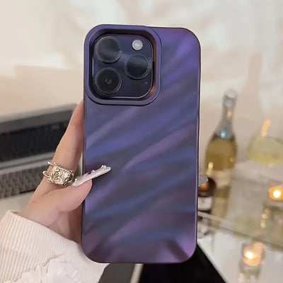 Purple Gloss Finish Wave iPhone Case